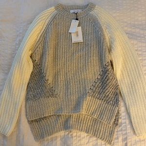 John + Jenn Sweater Light Gray and Cream